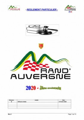 Règlement de la Rand'Auvergne 2020